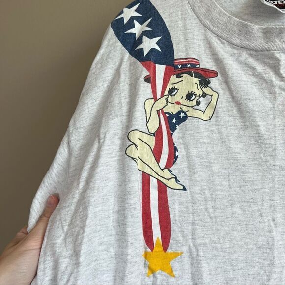 ✨ Vintage Tultex Gray Betty Boop Single Stitch Shirt XL Made in USA 90s - Picture 3 of 13